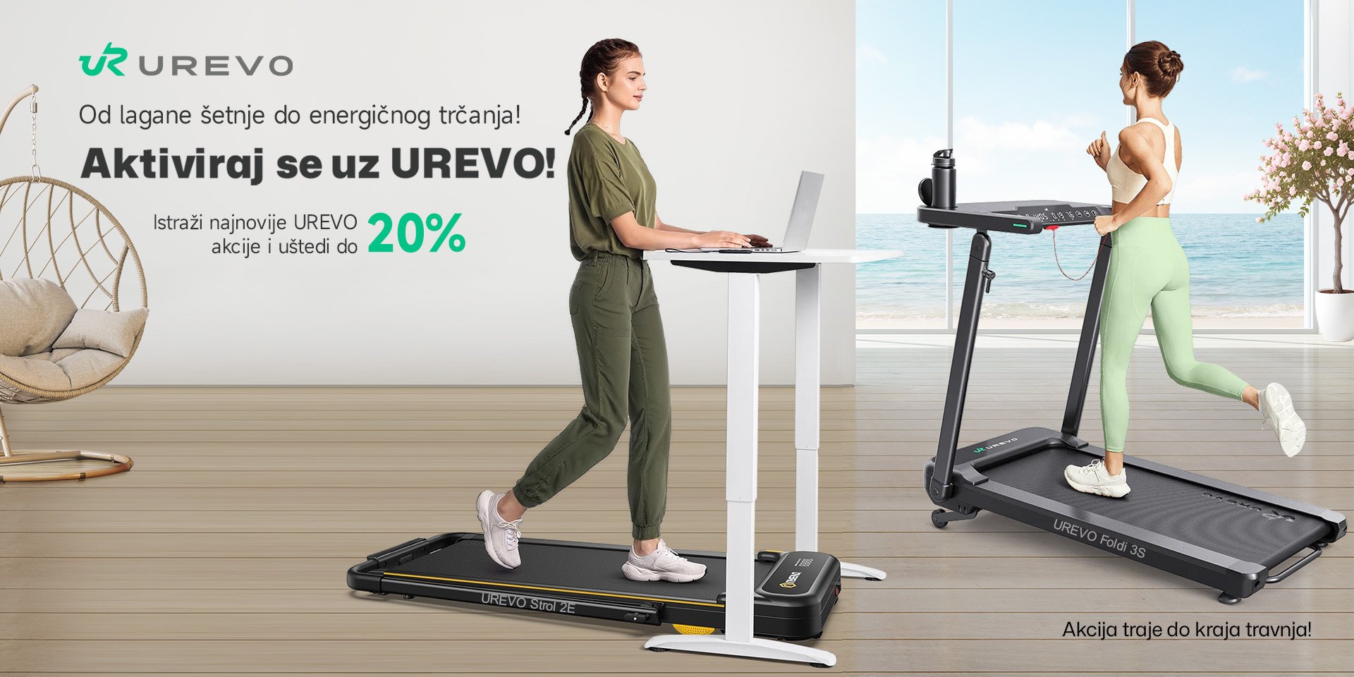 Urevo traka za trčanje na akciji 